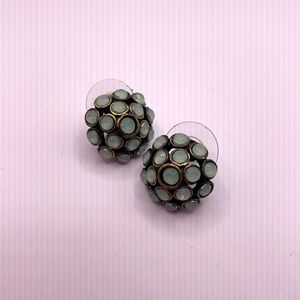 Vintage Avon Green Cluster Stud Statement Earrings